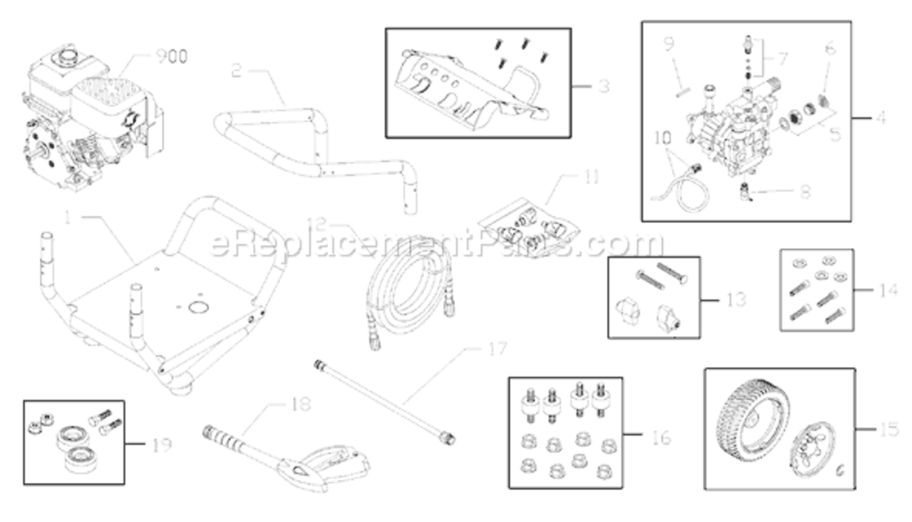 Page A Diagram and Parts List for 020274-2  Briggs and Stratton Pressure Washer